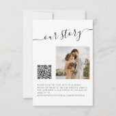 Elegant zwart wit eenvoudige foto QR code bruiloft Save The Date (Achterkant)