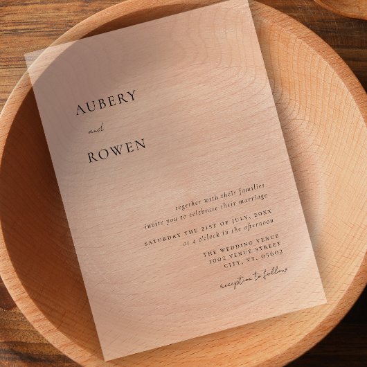 Elegant Zwart & Wit Eenvoudige Minimalistische Bru Acryl Uitnodigingen