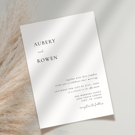 Elegant Zwart & Wit Eenvoudige Minimalistische Bru Kaart