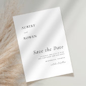 Elegant Zwart & Wit Eenvoudige Minimalistische Bru Save The Date