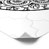 Elegant Zwart-wit Eid Mubarak Groeten Poster (Hoek)