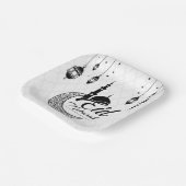 Elegant zwart-wit Eid Mubarak Papieren Bordje (Gebogen)