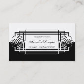 Elegant zwart-wit en eenvoudig ontwerp met schuifw visitekaartje (Achterkant)