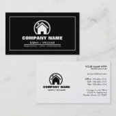 Elegant zwart-wit en Gold Professional — Estate Visitekaartje (Voorkant / Achterkant)