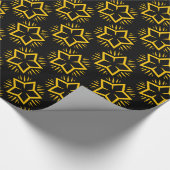 Elegant zwart-wit en Gold Star Pattern-pakpapier Cadeaupapier (Hoek)
