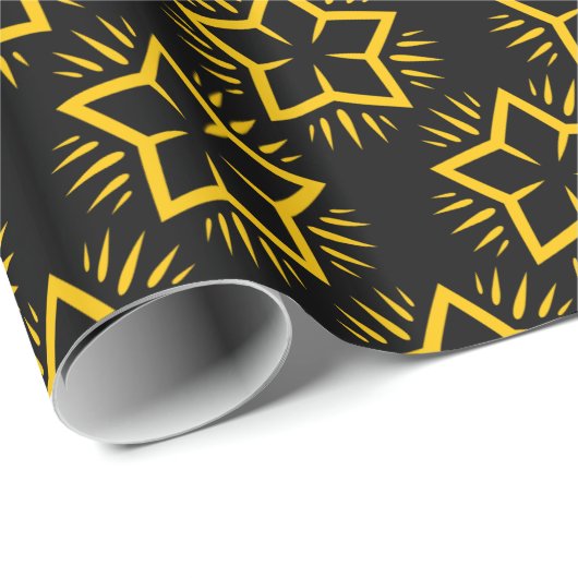 Elegant zwart-wit en Gold Star Pattern-pakpapier Cadeaupapier (Rol Hoek)