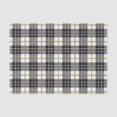 Elegant Zwart, Wit en Goud Plaid Tissuepapier (Voorkant)