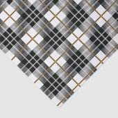 Elegant Zwart, Wit en Goud Plaid Tissuepapier (Detail)