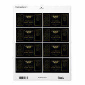 Elegant  zwart-wit en goudbody scrub etiketten (Full Sheet)