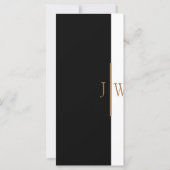 Elegant Zwart, Wit, en Gouden Huwelijk Dank u (Achterkant)