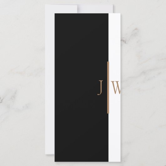 Elegant Zwart, Wit, en Gouden Huwelijk Dank u (Achterkant)