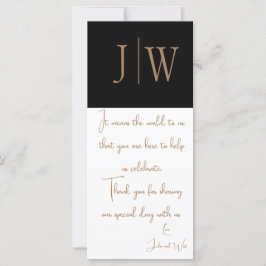 Elegant Zwart, Wit, en Gouden Huwelijk Dank u