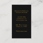 Elegant zwart-wit en goudkleurig visitekaartje (Achterkant)