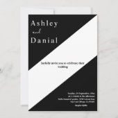 Elegant zwart-wit en modern, eenvoudig huwelijk kaart (Voorkant)