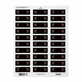 Elegant zwart-wit en roze terugzendadres label