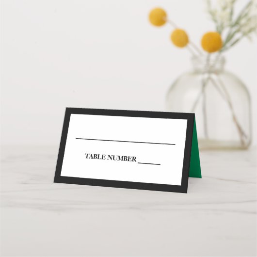 Elegant zwart, wit en Shamrock groen Plaatskaartje (Voorkant)
