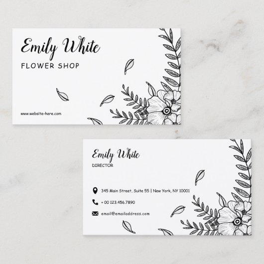 Elegant  zwart-wit Epic Visitekaartje (Voorkant / Achterkant)