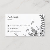 Elegant  zwart-wit Epic Visitekaartje (Achterkant)