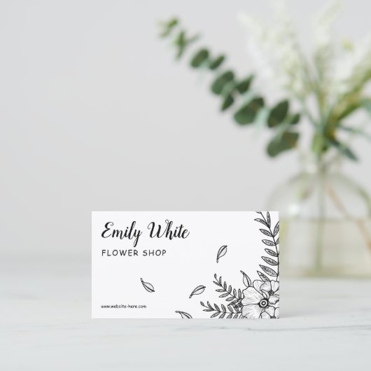 Elegant zwart-wit Epic Visitekaartje (Staand voorkant)