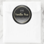 Elegant zwart-wit etiket crème Lijst Logo (Tas)