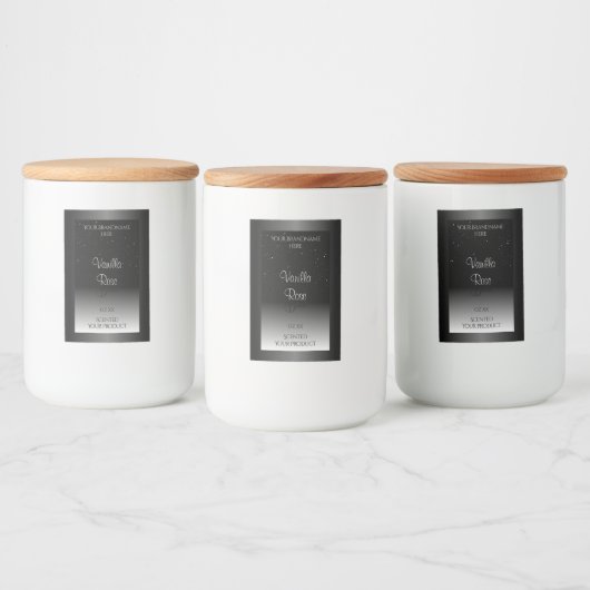 Elegant zwart-wit etiket Zacht glitter (Flessen)