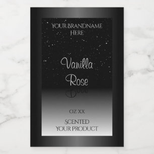 Elegant zwart-wit etiket Zacht glitter