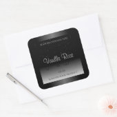 Elegant zwart-wit etiket Zacht glitter (Envelop)