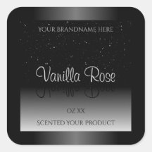 Elegant zwart-wit etiket Zacht glitter