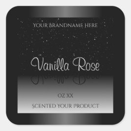 Elegant zwart-wit etiket Zacht glitter