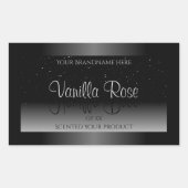 Elegant zwart-wit etiket Zacht glitter (Voorkant)