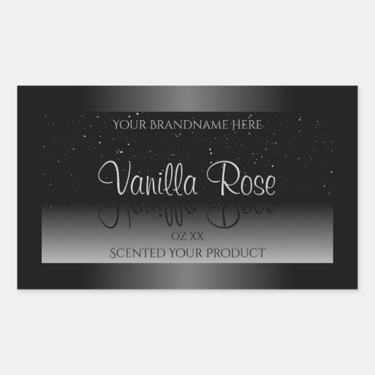 Elegant zwart-wit etiket Zacht glitter (Voorkant)