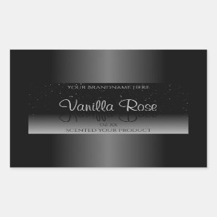 Elegant zwart-wit etiket Zacht glitter