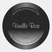 Elegant zwart-wit etiket Zacht glitter