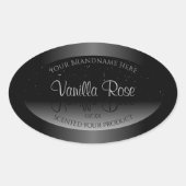 Elegant zwart-wit etiket Zacht glitter (Voorkant)