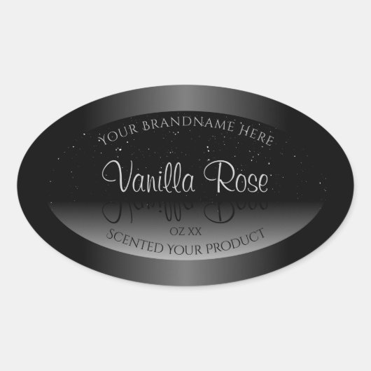 Elegant zwart-wit etiket Zacht glitter (Voorkant)