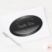 Elegant zwart-wit etiket Zacht glitter (Envelop)