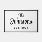 Elegant zwart-wit familiejaar ingesteld deurmat (Voorkant)