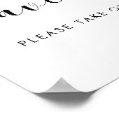 Elegant zwart-wit Favors trouwbord Poster (Hoek)