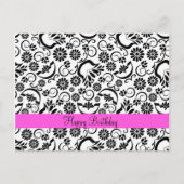 Elegant zwart wit floraal Briefkaart (Voorkant)