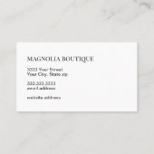 Elegant zwart-wit floraal minimaal visitekaartje (Achterkant)