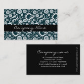 Elegant zwart wit floraal Visitekaartje (Voorkant / Achterkant)