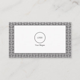 Elegant zwart-wit folk bloemmotief naadloos patroo visitekaartje