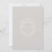 Elegant Zwart & Wit Formele Monogram Bruiloft Kaart (Achterkant)