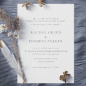 Elegant Zwart & Wit Formele Monogram Bruiloft Kaart