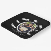 Elegant zwart-wit foto afstuderen Cap Diploma Papieren Bordje (Gebogen)