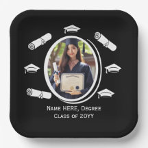 Elegant zwart-wit foto afstuderen Cap Diploma