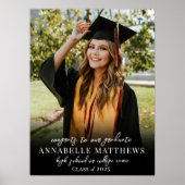 Elegant zwart wit foto afstuderen partij teken poster (Voorkant)