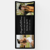 Elegant zwart-wit foto Afstuderen Spandoek (Verticaal)