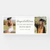 Elegant zwart-wit foto Afstuderen Spandoek (Horizontaal)