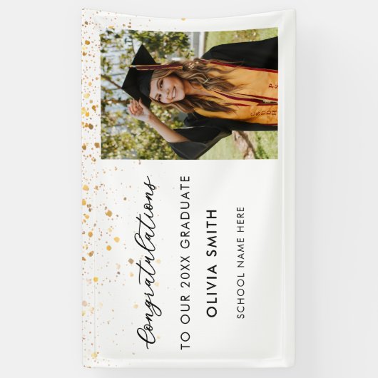 Elegant zwart-wit foto Afstuderen Spandoek (Verticaal)